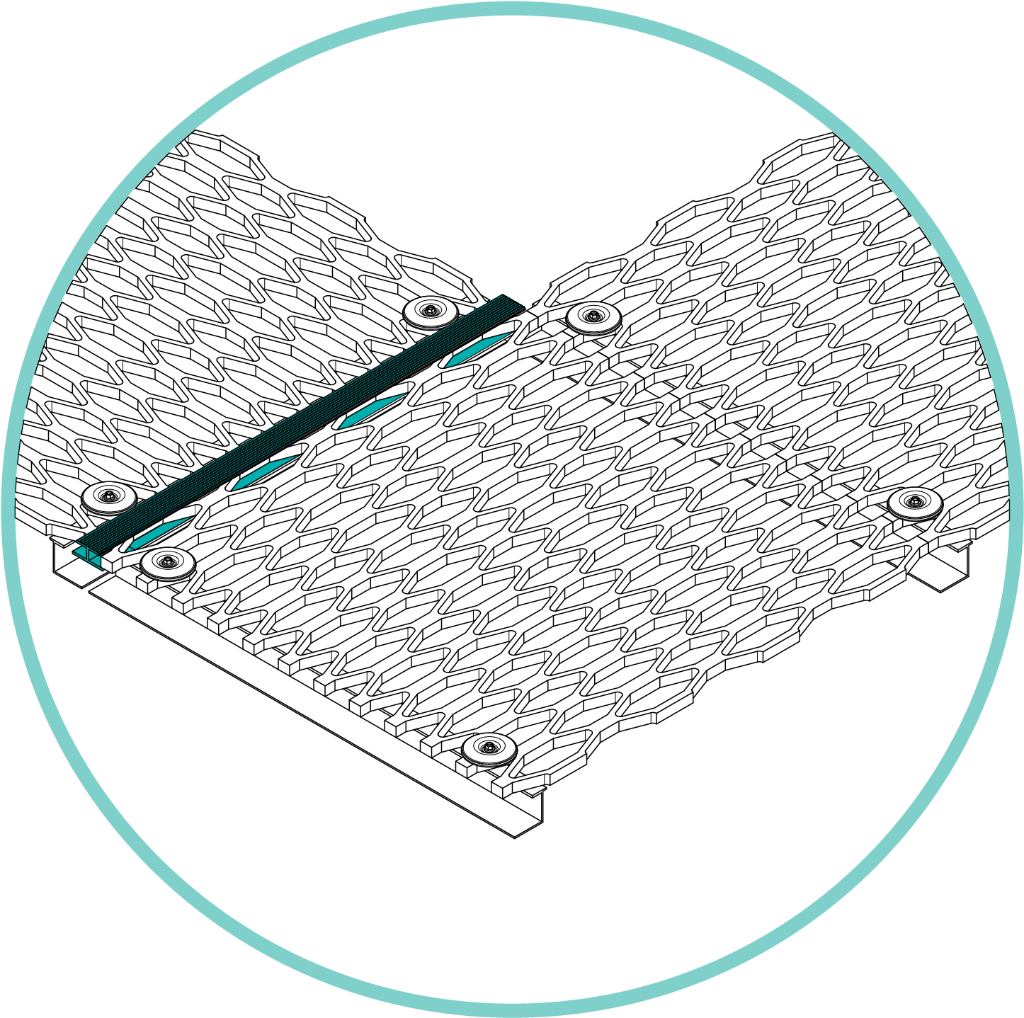 Walkway Joiner Walkway Corner - Circle Clipart (1500x1500), Png Download