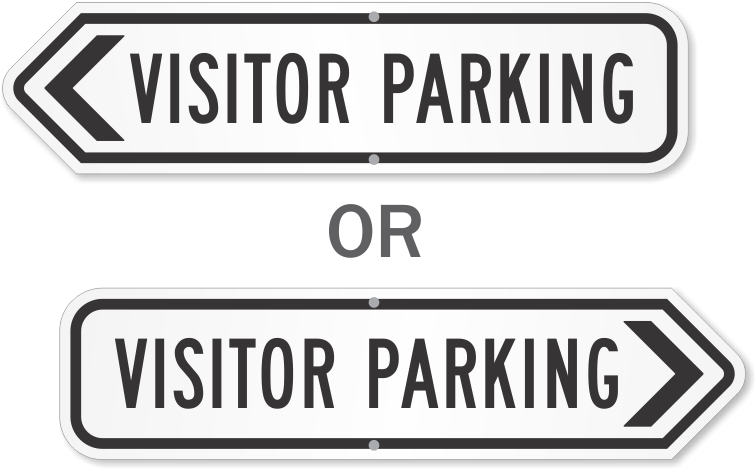 Visitor Parking Arrow Sign - Parking Sign Clipart (756x469), Png Download