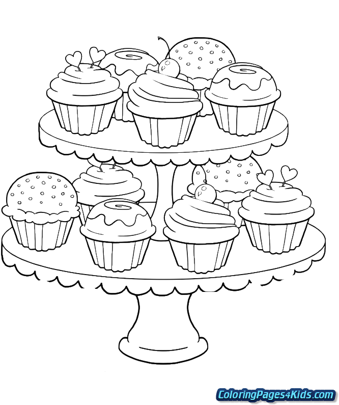 Minecraft Cake Coloring Pages - Coloring Page For Adults Cupcakes Clipart (700x834), Png Download