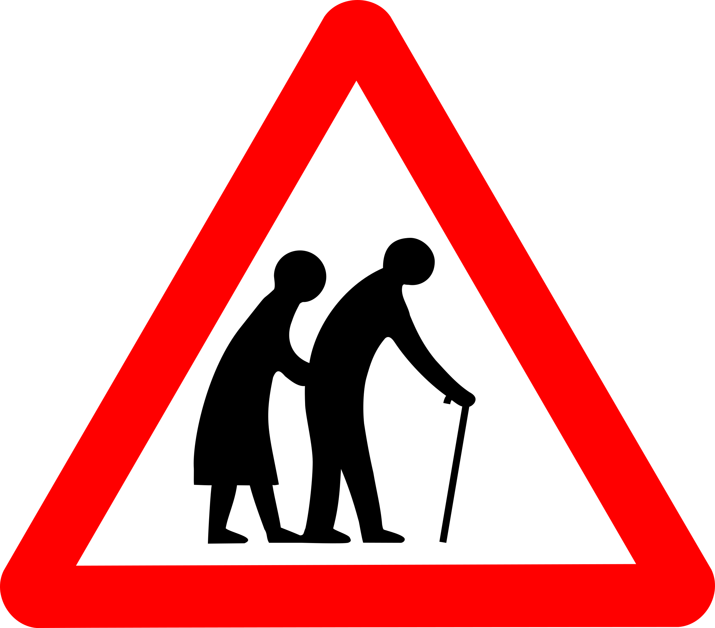 How To Tell If You're Becoming An “old Person” - Old People Crossing Road Sign Clipart (2400x2107), Png Download