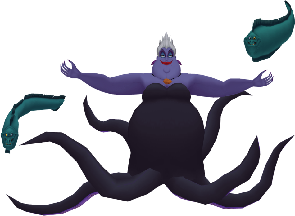 Image Of Ursula And Eels Clipart (1024x768), Png Download