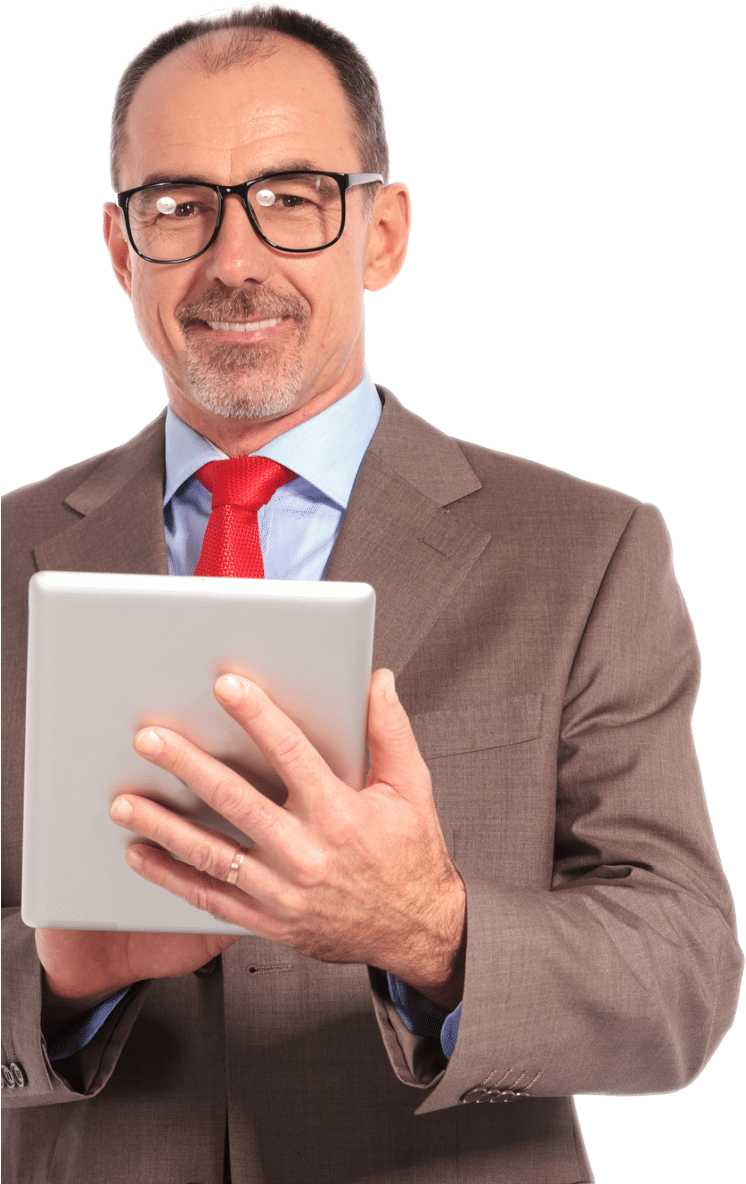 Stockfresh 6354823 Smiling Old Businessman Holding Clipart (768x1260), Png Download