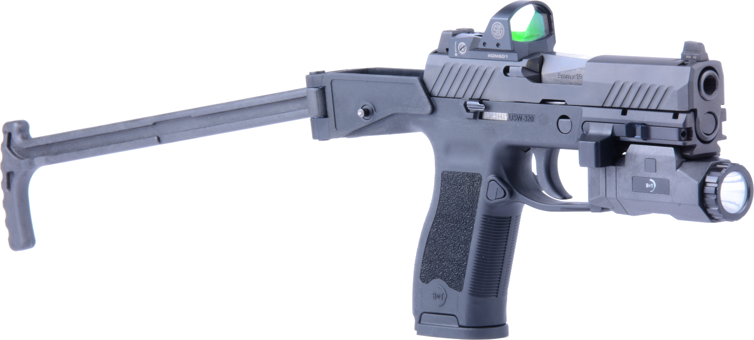 Drawn Gun Transparent - B&t Usw320 Clipart (1500x678), Png Download