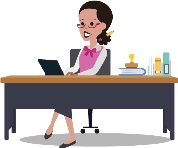 Currently, Gillian Is A One-person Team - Working Accountant Clipart - Png Download (674x526), Png Download