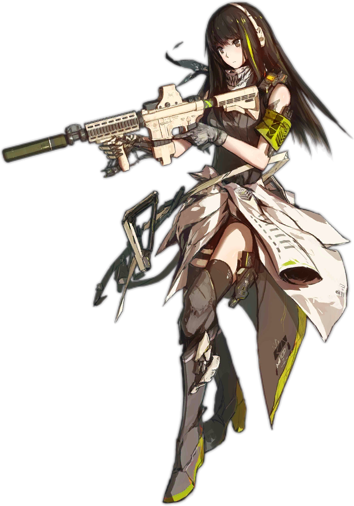Girl Frontline M4a1 Shoot Clipart (704x1005), Png Download