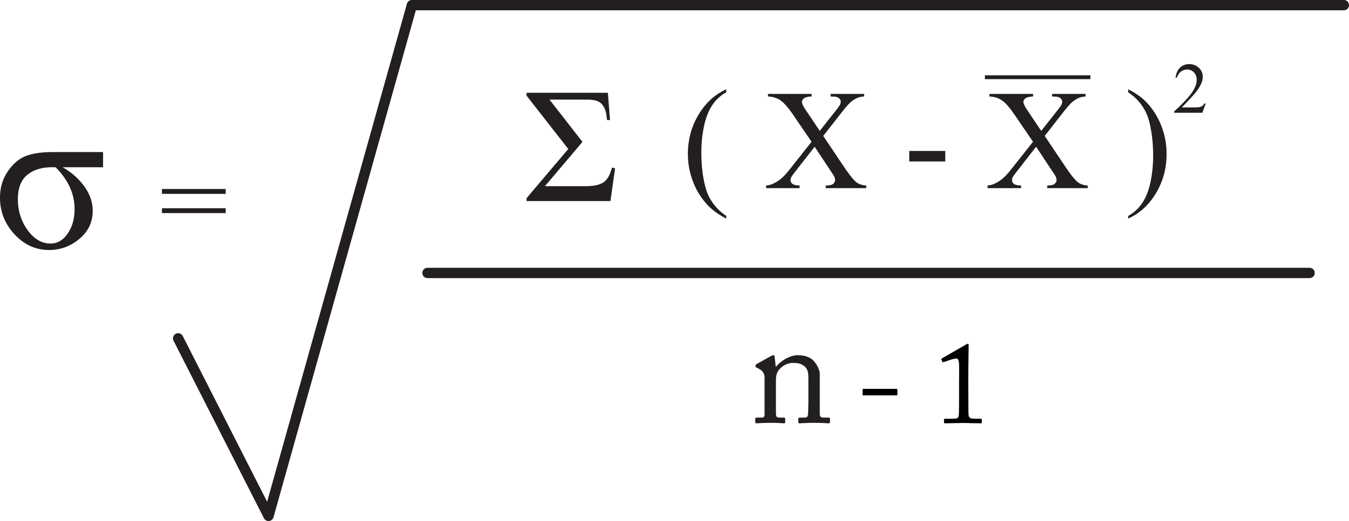 The Formula For Standard Deviation - Black-and-white Clipart (2734x1057), Png Download