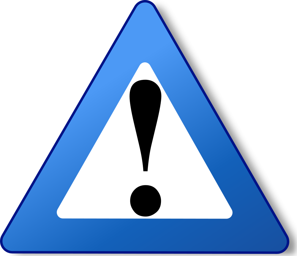 Blue Warning Icon Clipart (1000x862), Png Download