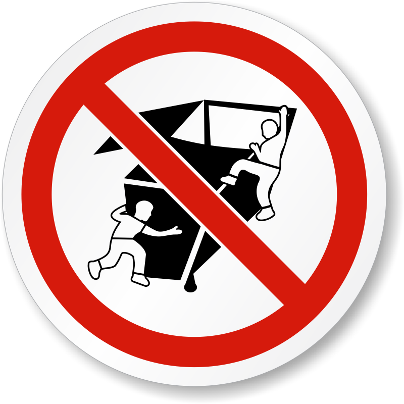 Don't Play Around Dumpster Iso Prohibition Symbol Label - No Eating And Drinking Clipart (800x800), Png Download