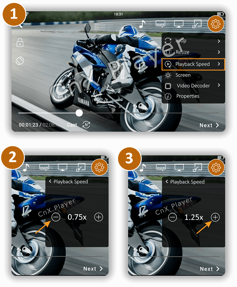 Cnx Player - Motorcycle Clipart (801x970), Png Download