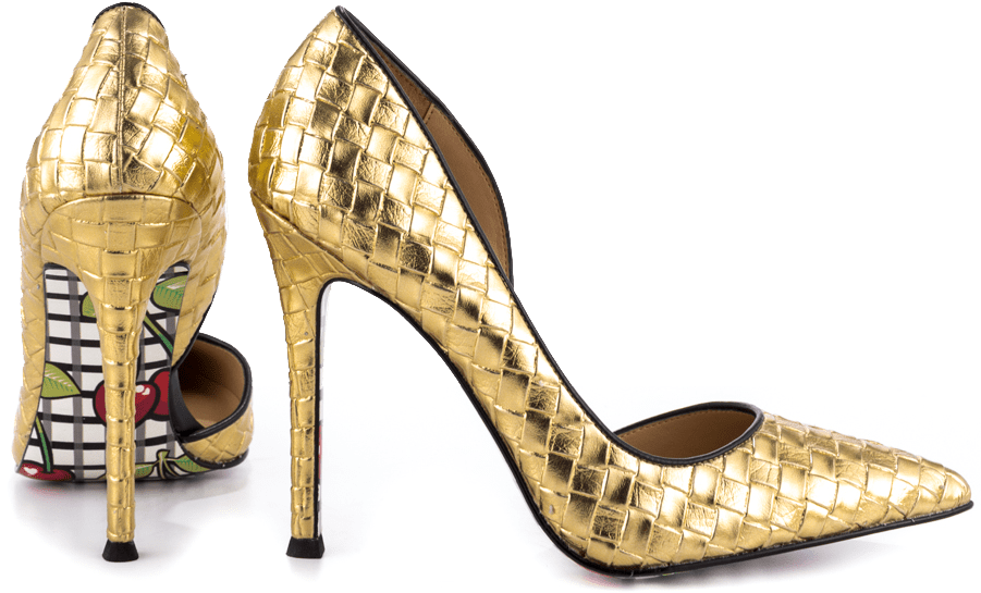 Gold Glitter High Heels And Transparent - Basic Pump Clipart (900x900), Png Download