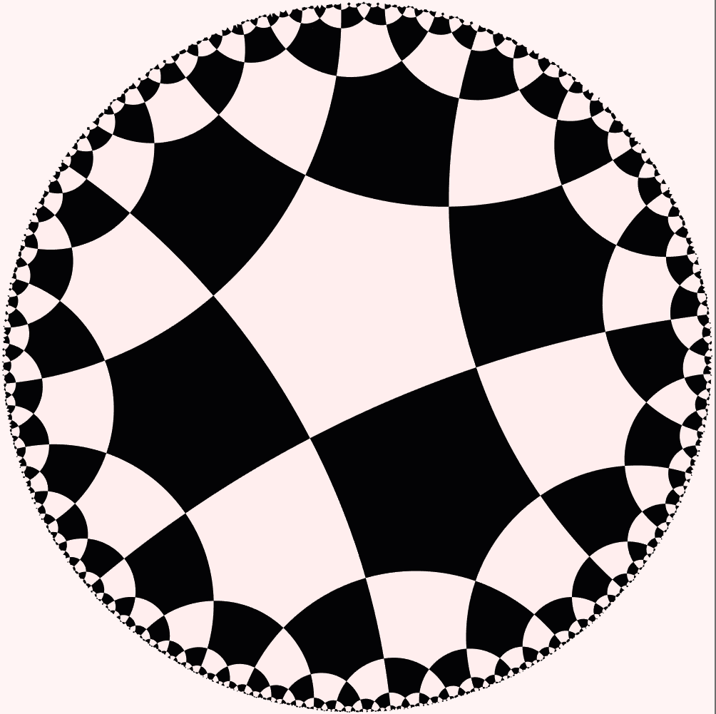 5 4 Hyperbolic Checkerboard - Circle Clipart (1004x1001), Png Download