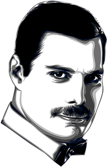 Bleed Area May Not Be Visible - Simple Freddie Mercury Drawing Clipart (600x600), Png Download