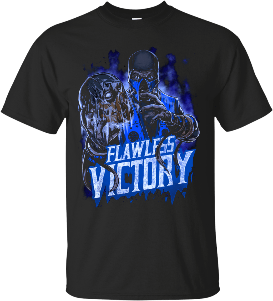 Sub Zero Mortal Kombat Flawless Victory Black Men's - Active Shirt Clipart (1155x1155), Png Download