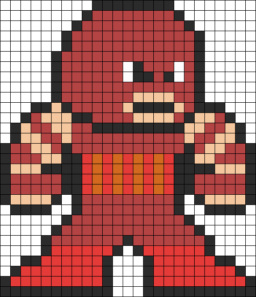 Juggernaut Perler Bead Pattern Perler Bead Pattern - Spider Man Ps4 Pixel Art Clipart (526x610), Png Download