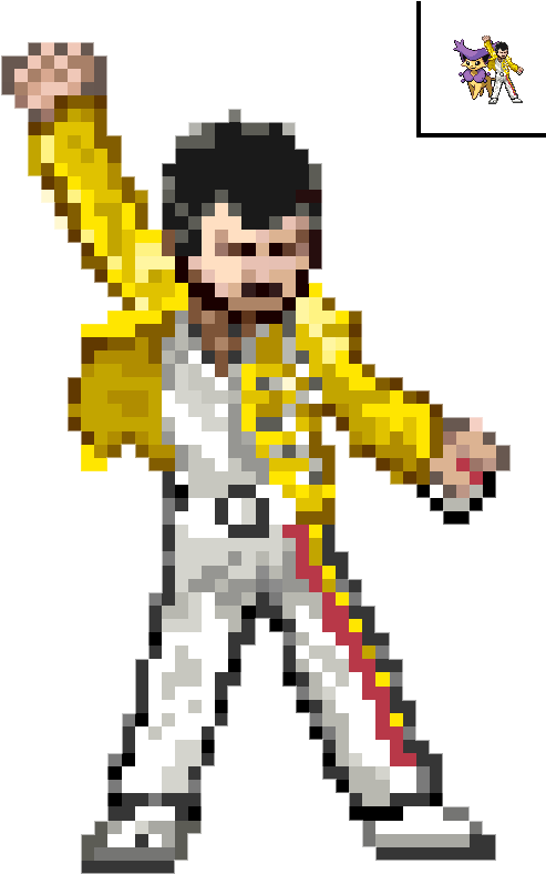 Freddie Mercury Game Sprite - Hama Bead Freddie Mercury Clipart (493x788), Png Download