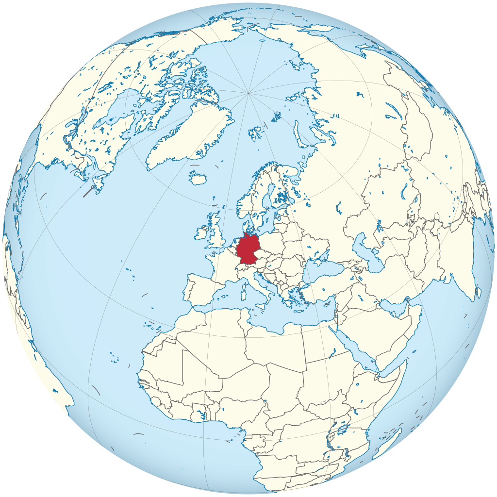 Germany On The Globe - Germany On Globe Png Clipart (1024x1024), Png Download