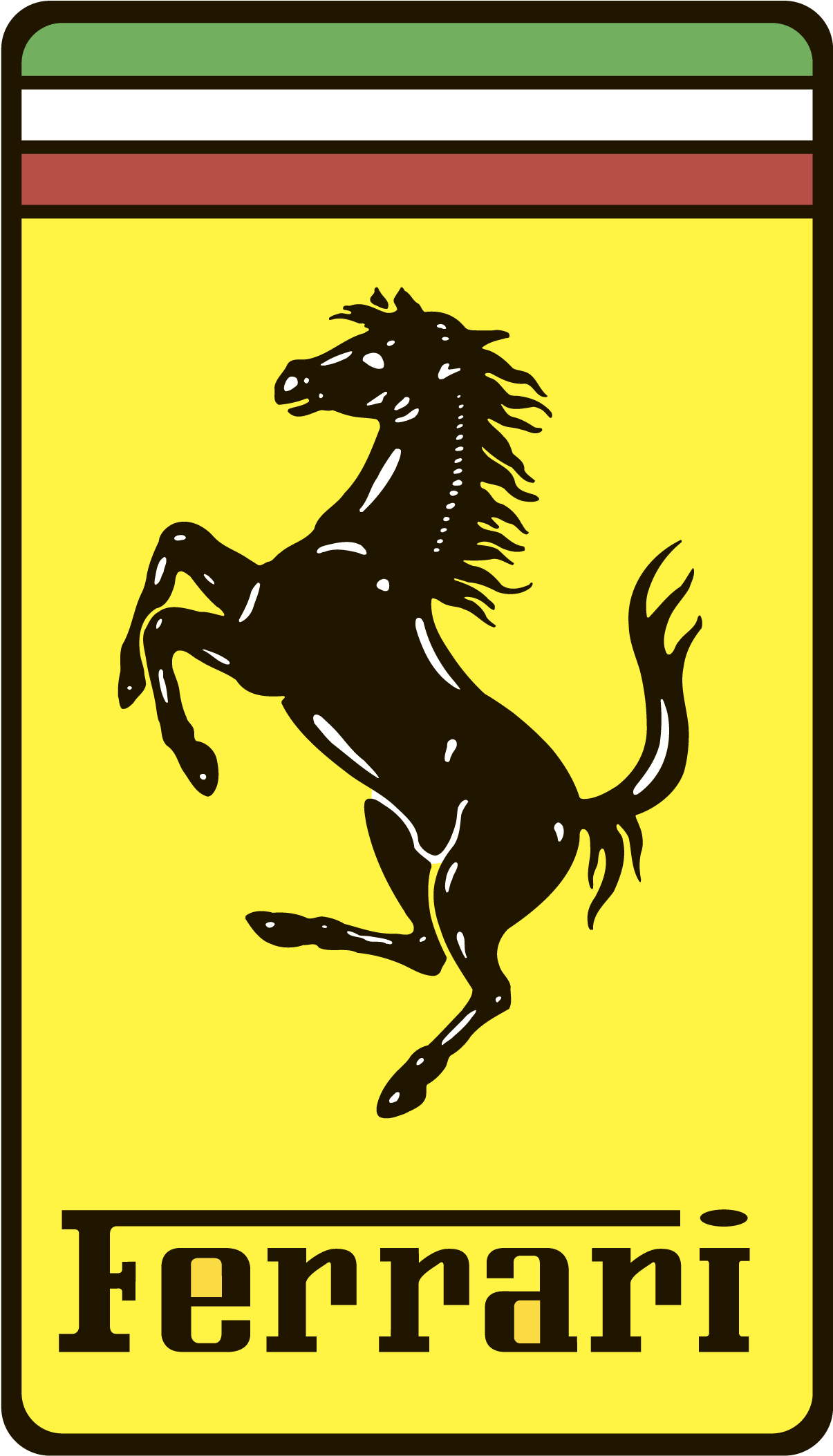Die Form Des Emblems Variiert Je Nach Modetrend Im - Ferrari Logo Black And White Clipart (3840x2160), Png Download