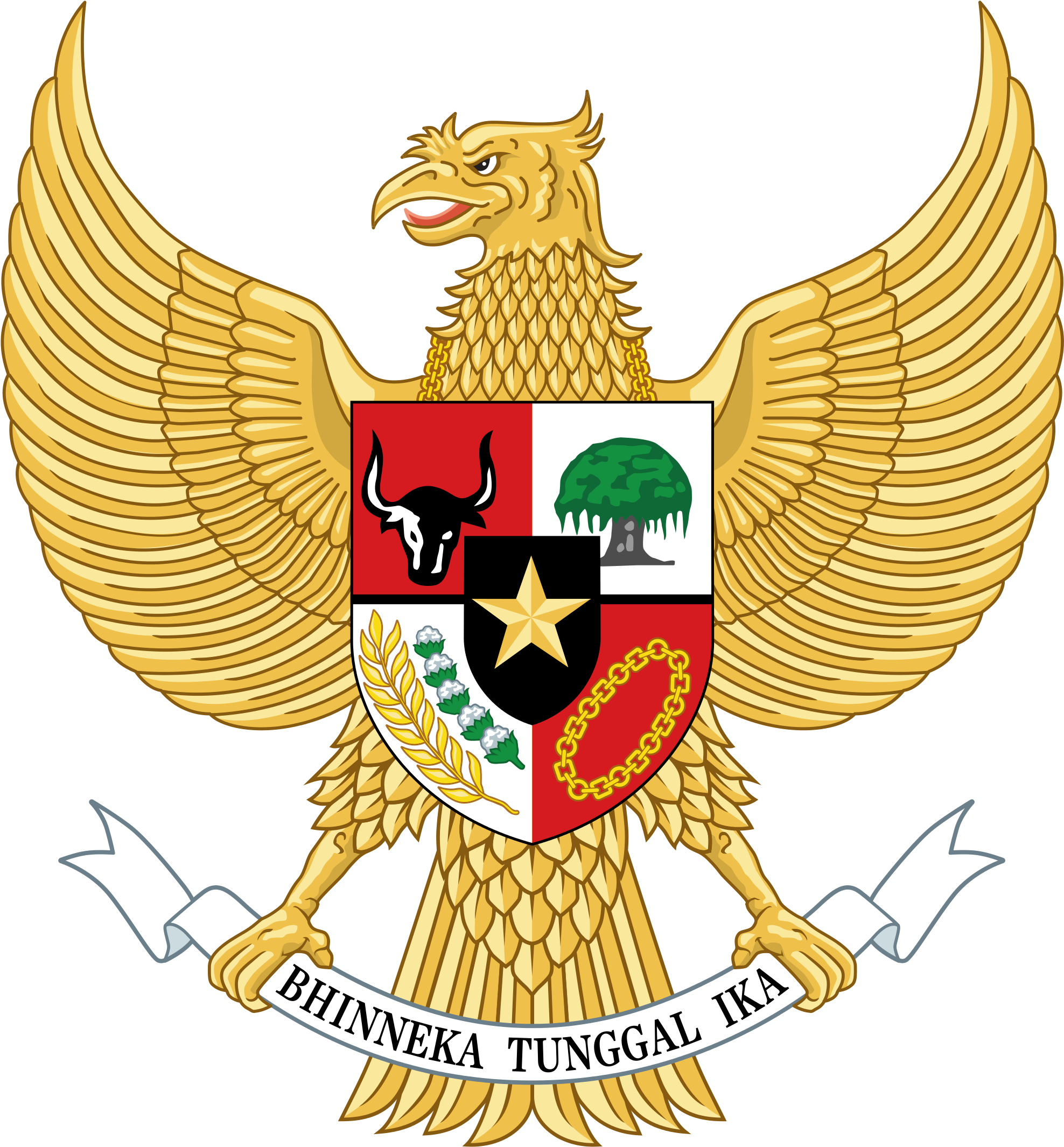 National Emblem Of Indonesia Garuda Pancasila - Lambang Garuda Pancasila Clipart (941x1025), Png Download
