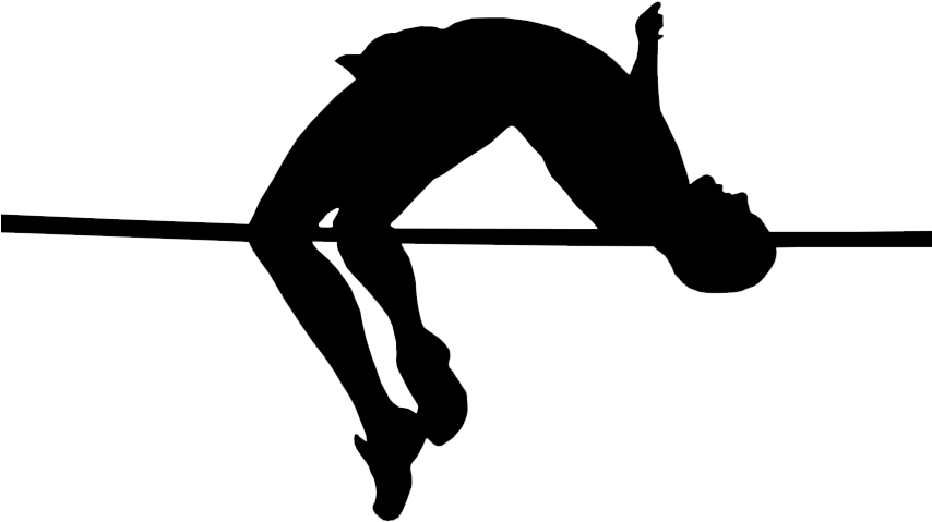High Jump Png Black And White Pluspng - High Jump Clip Art Transparent Png (870x650), Png Download