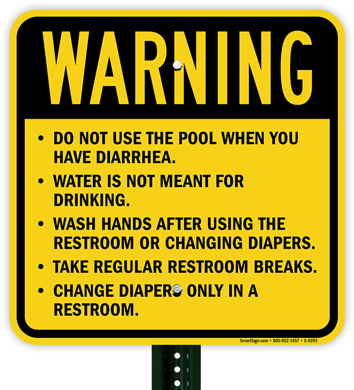 Do Not Use Pool When Having Diarrhea Sign - Warning Sign In Pool Clipart (800x800), Png Download