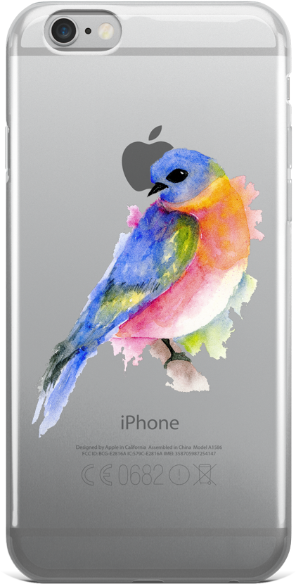 Blue Bird In Full Color Iphone Case - Iphone 6 Case Bts Clipart (1000x1000), Png Download