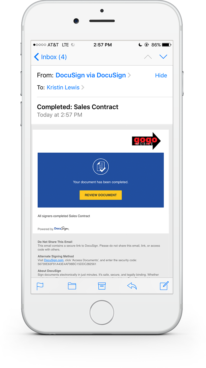 5 - Docusign Sample Document Mobile Clipart (656x1172), Png Download