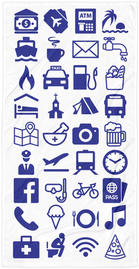 Travel Icon Beach Towel - Color Clipart (1000x1000), Png Download