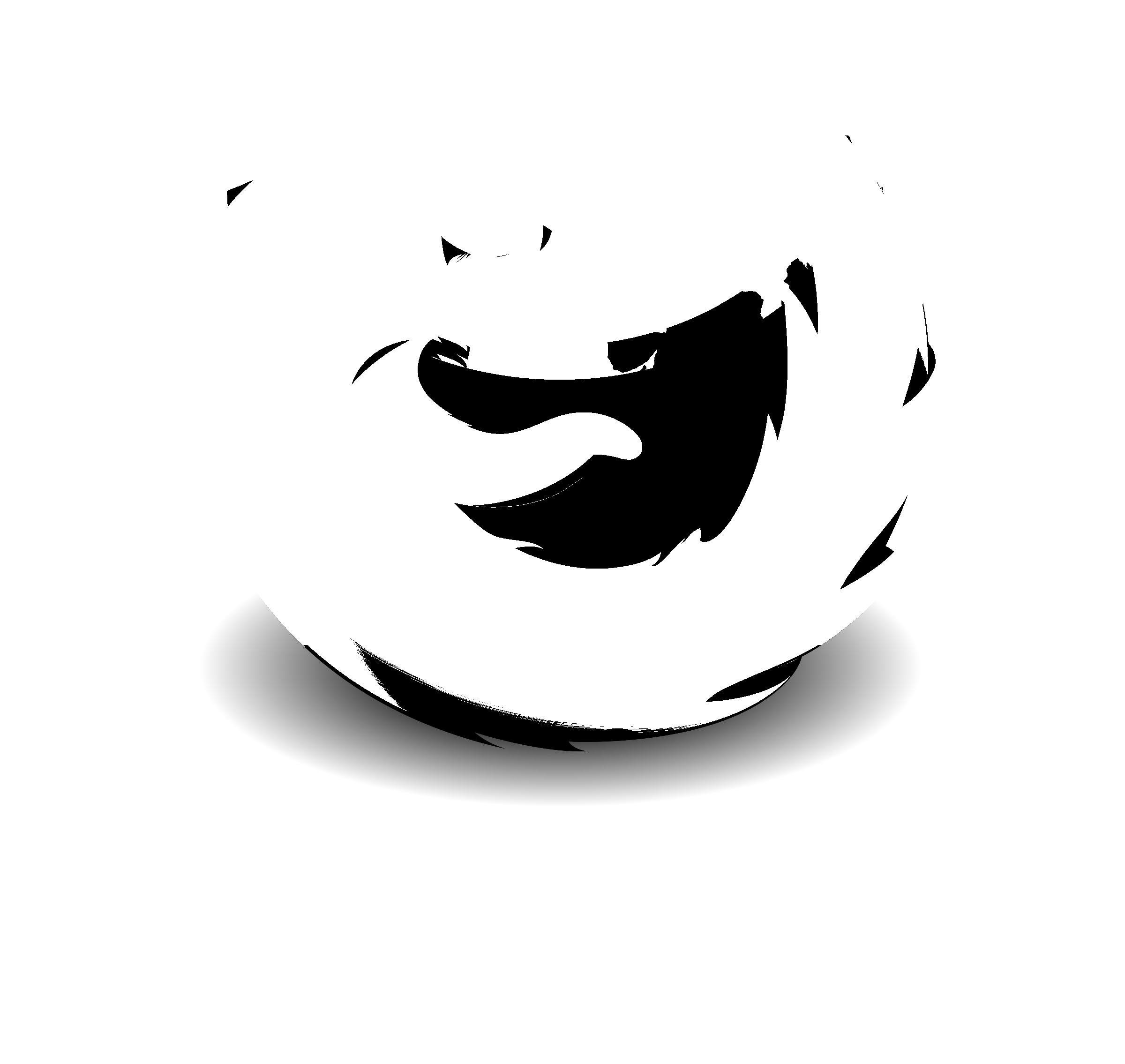Firefox Os Logo Black And White - Sphere Clipart (2400x2270), Png Download