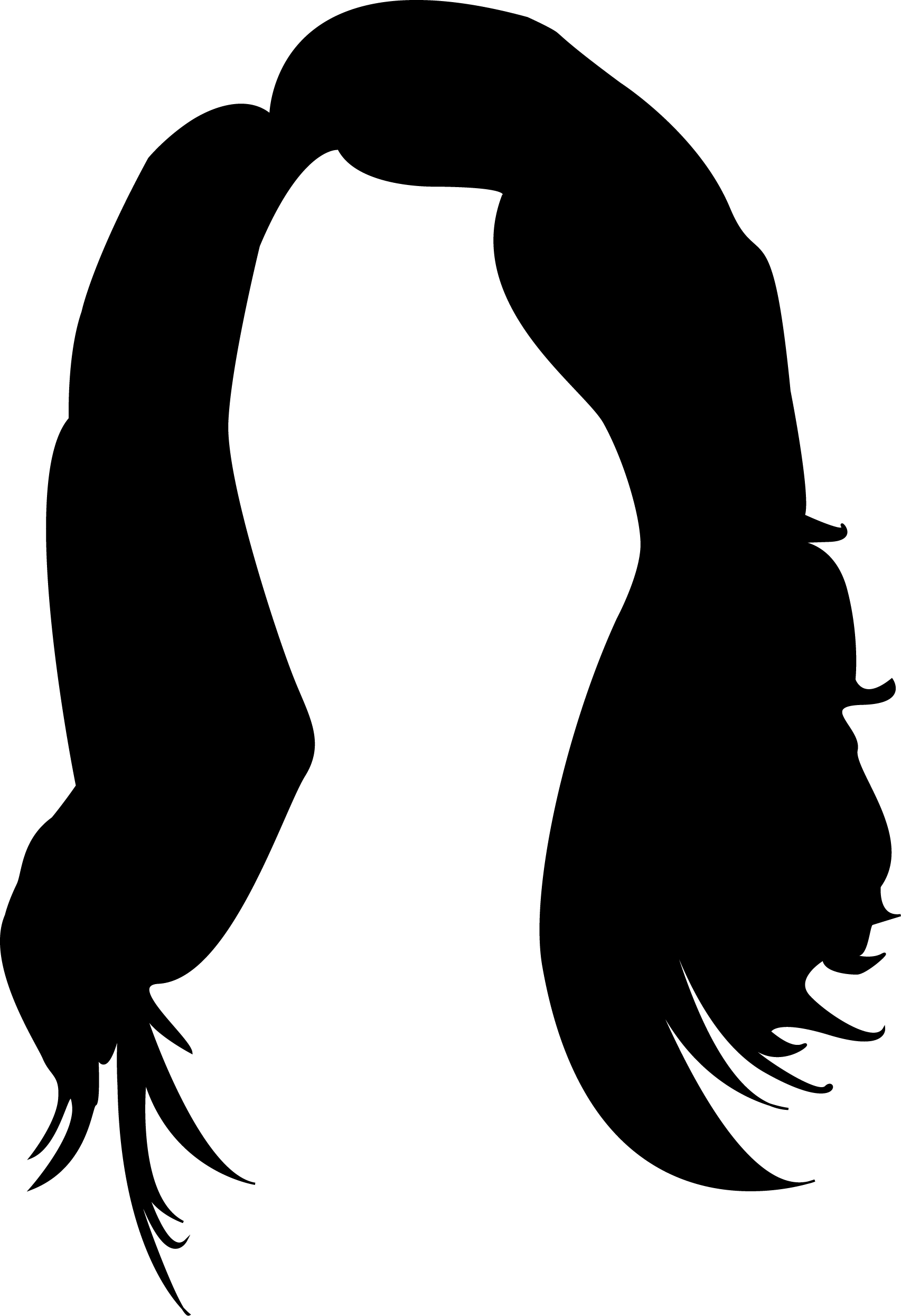 I - Long Hair Silhouette Png Clipart (1706x2490), Png Download