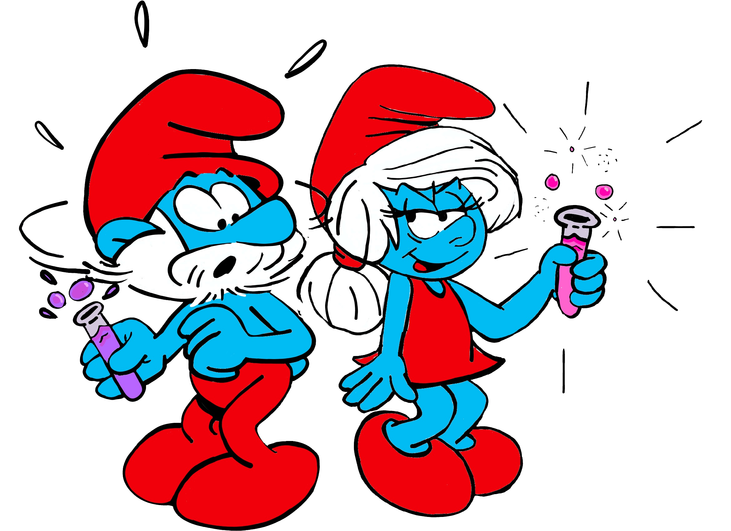 Papa Smurf And Mama Smurf Clipart - Large Size Png Image - PikPng.