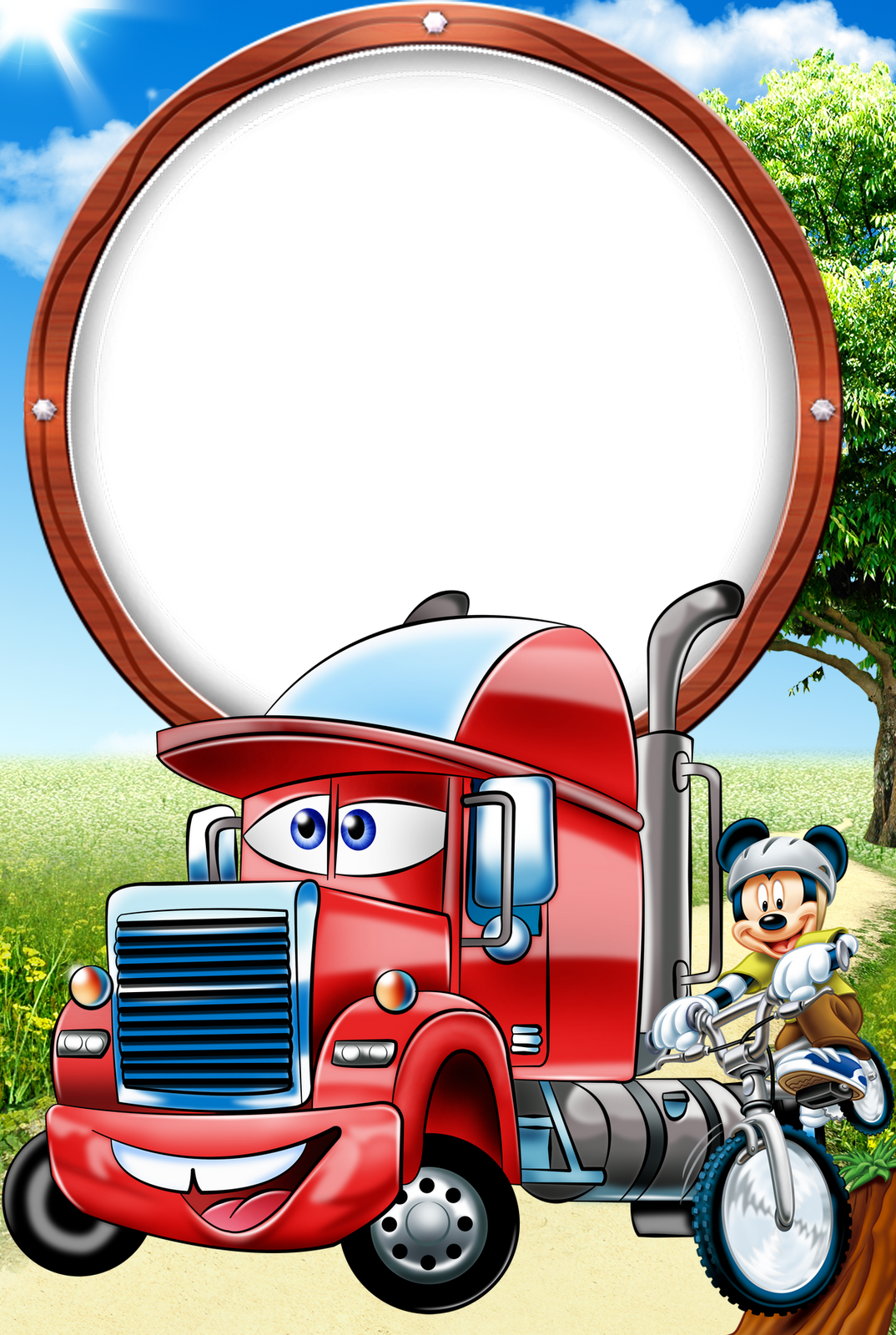 Frames Png Disney - Truck Driver Cartoon Clipart (1074x1600), Png Download