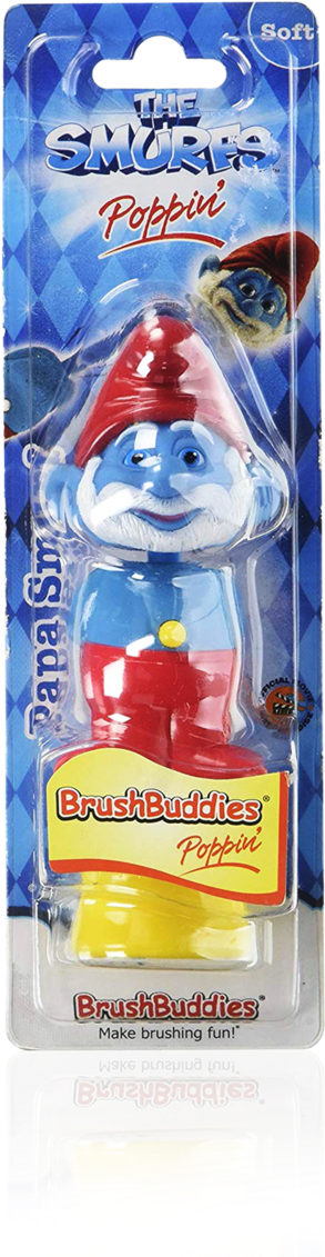 Brush Buddies Poppin' Toothbrush, Papa Smurf , Png Clipart (293x1131), Png Download