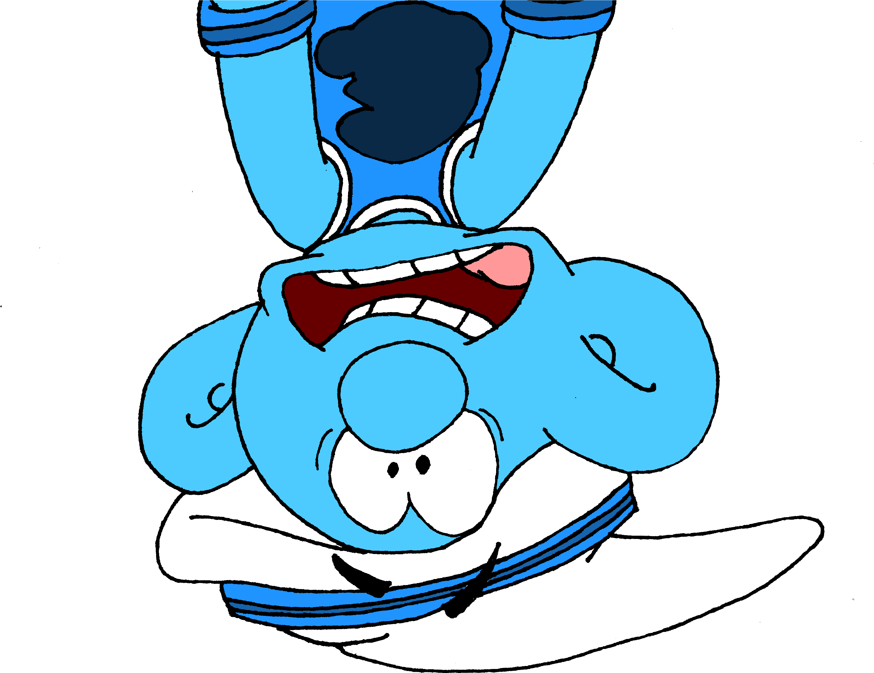 Basketball Player Smurf Gets Hit By A Basketball Off - Cartoon Clipart (3728x2796), Png Download
