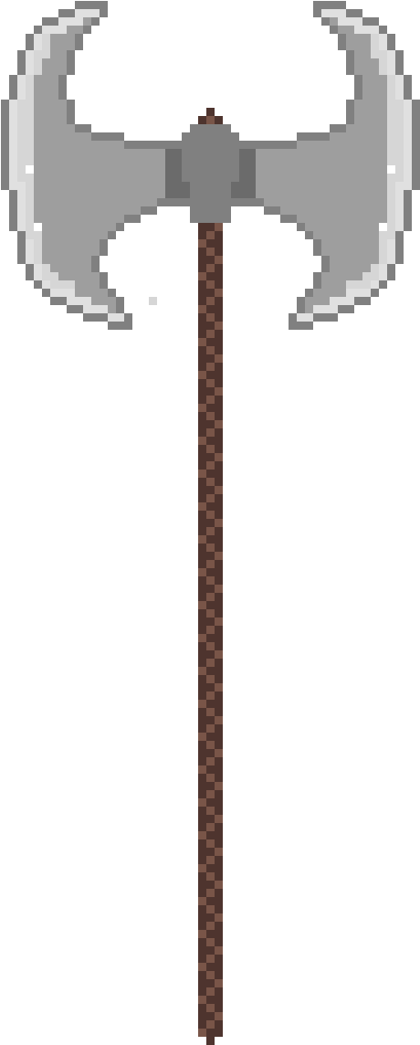 Battle Axe - Fork And Knife Pixel Clipart (576x1152), Png Download
