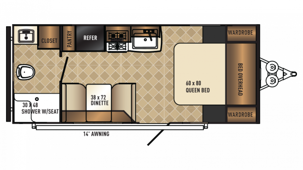 2018 Solaire Ultra Lite 202rb Floor Plan - Solaire 202rb Clipart (1004x564), Png Download