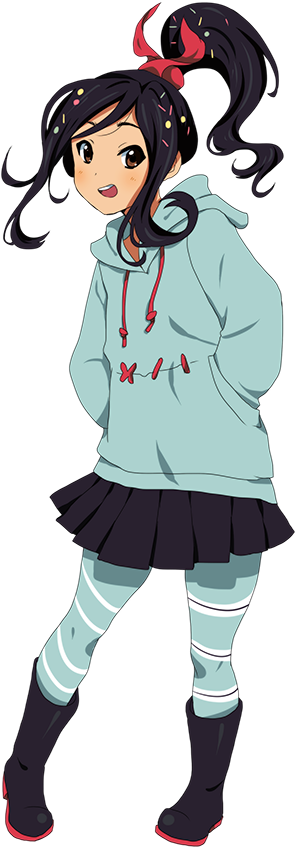 Disney Fanart Kyoani Wreck It Ralph Wreck It Ralph - Male Vanellope Von Schweetz Clipart (437x900), Png Download