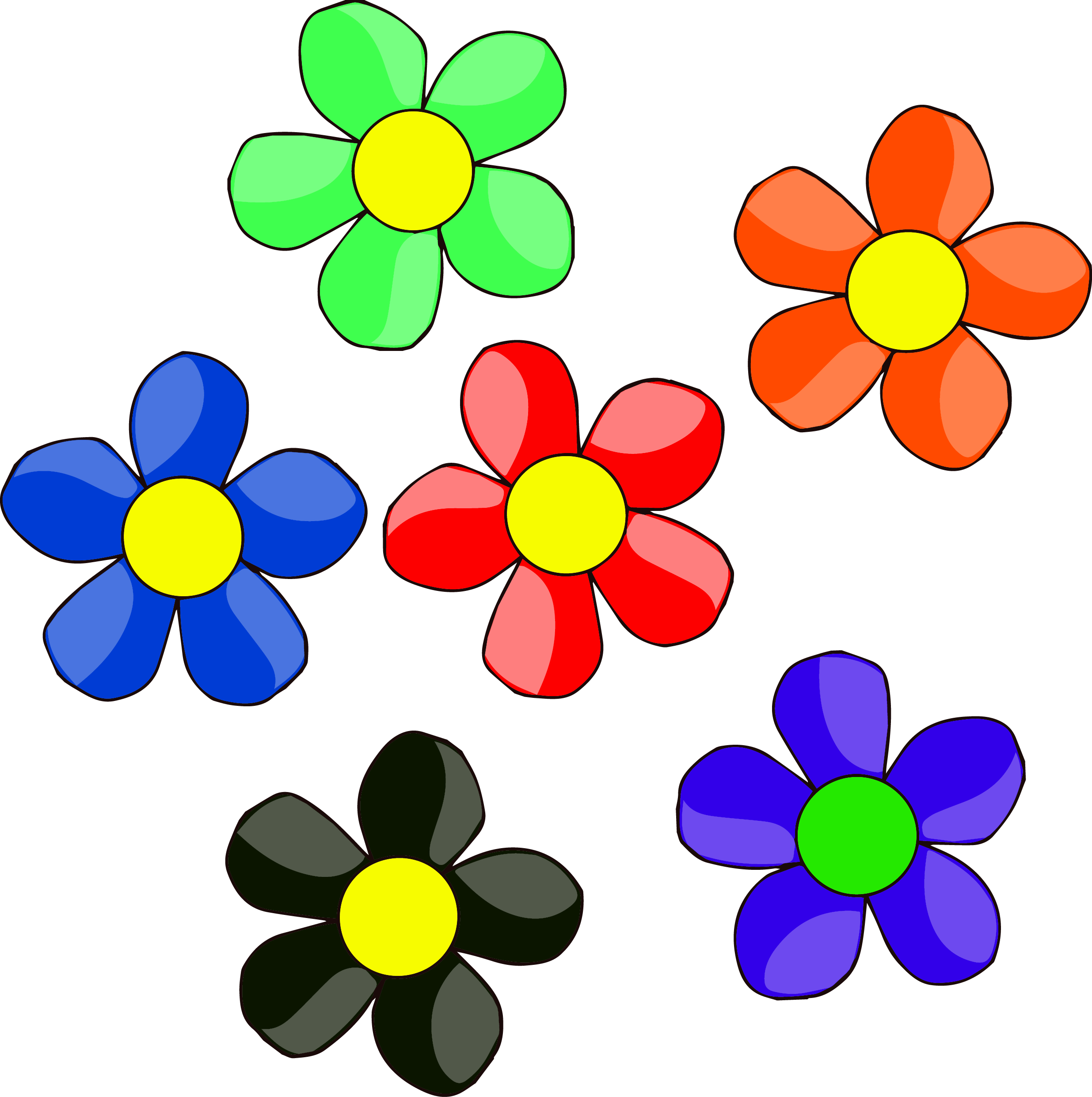 6 Daisy Flower Clip Art Png Clipart - Clipart Daisy Flower Transparent Png (2471x2482), Png Download