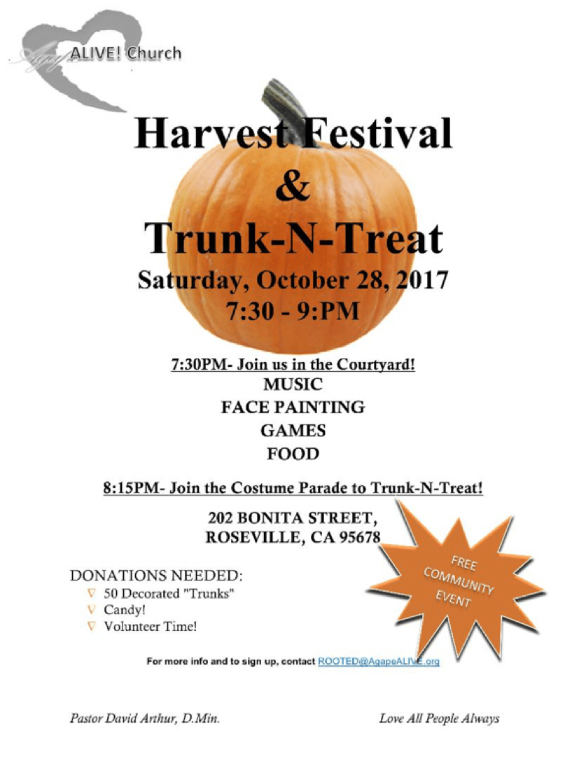 Harvest Festival & Trunk Or Treat - Poster Clipart (1920x1080), Png Download