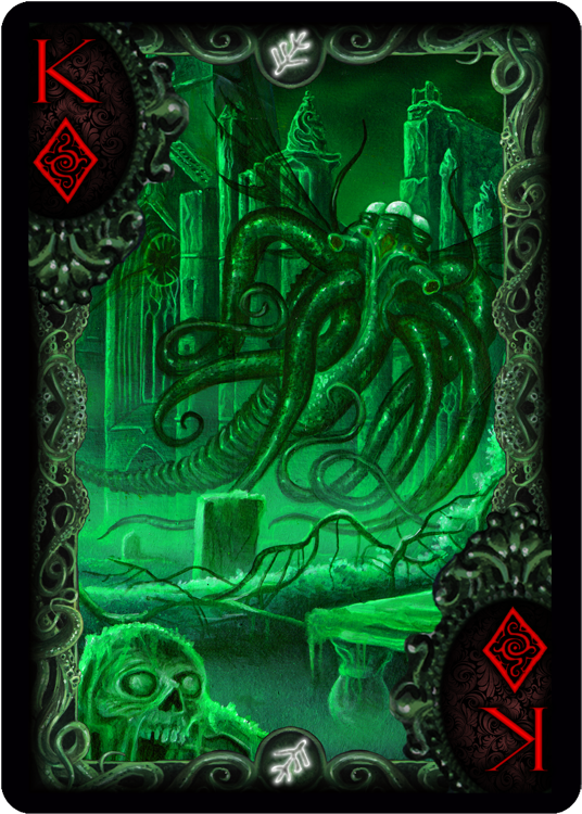 I Love Cool Cards - Cthulhu Bicycle Cards Clipart (584x800), Png Download