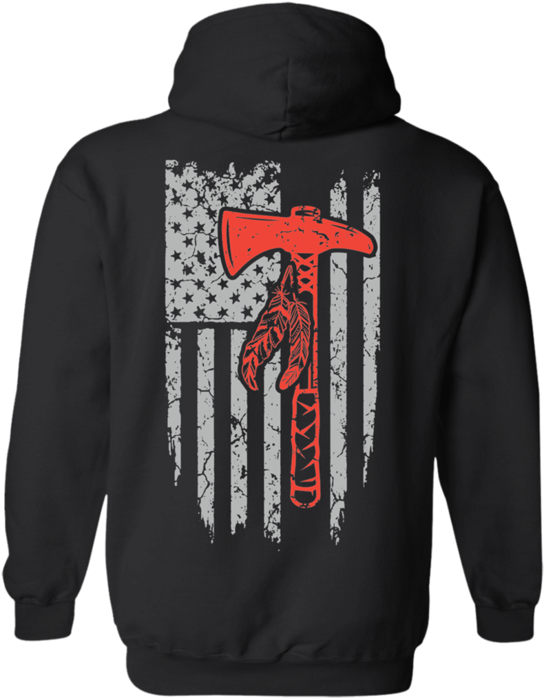 Native Inspired Battle Axe Flag Hoodies - Sweatshirt Clipart (1024x1024), Png Download