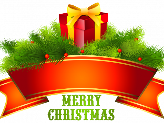 Merry Christmas Decoration Png With Text Decor Png Clipart (640x480), Png Download