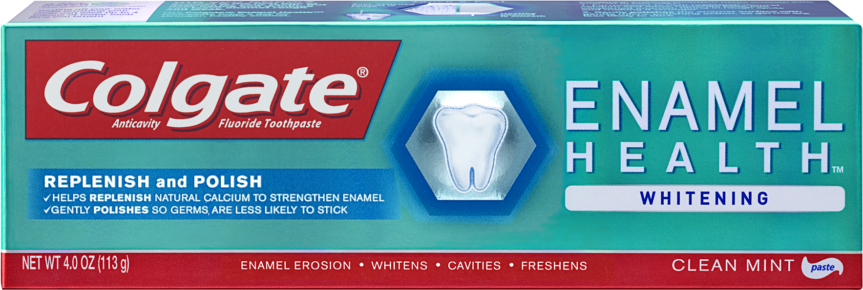 Colgate Enamel Health Whitening Clean Mint Anticavity Clipart (1800x1800), Png Download