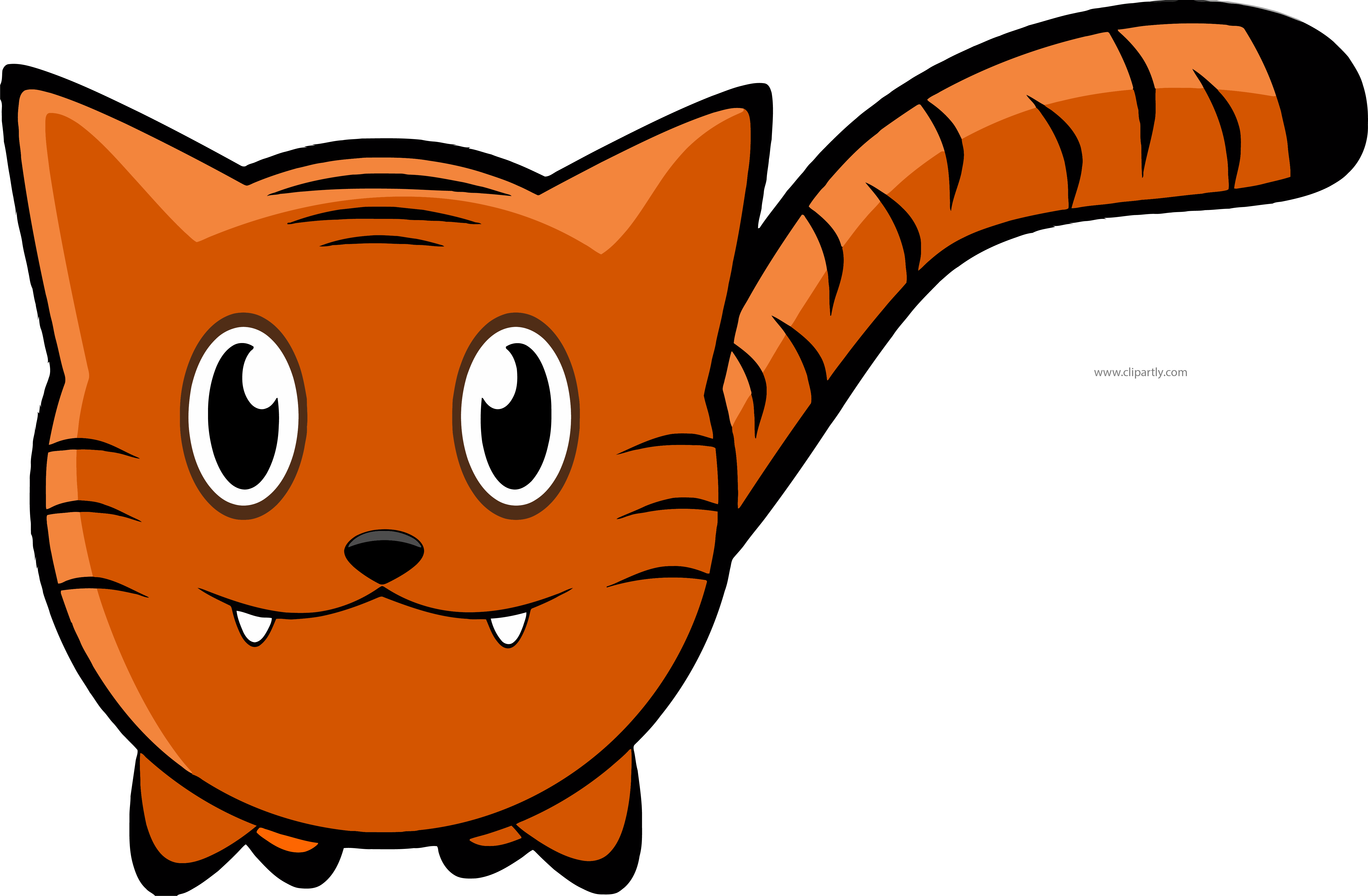Color Tigger Png Clipartly - Public Domain Cartoon Tiger Transparent Png (5662x3709), Png Download