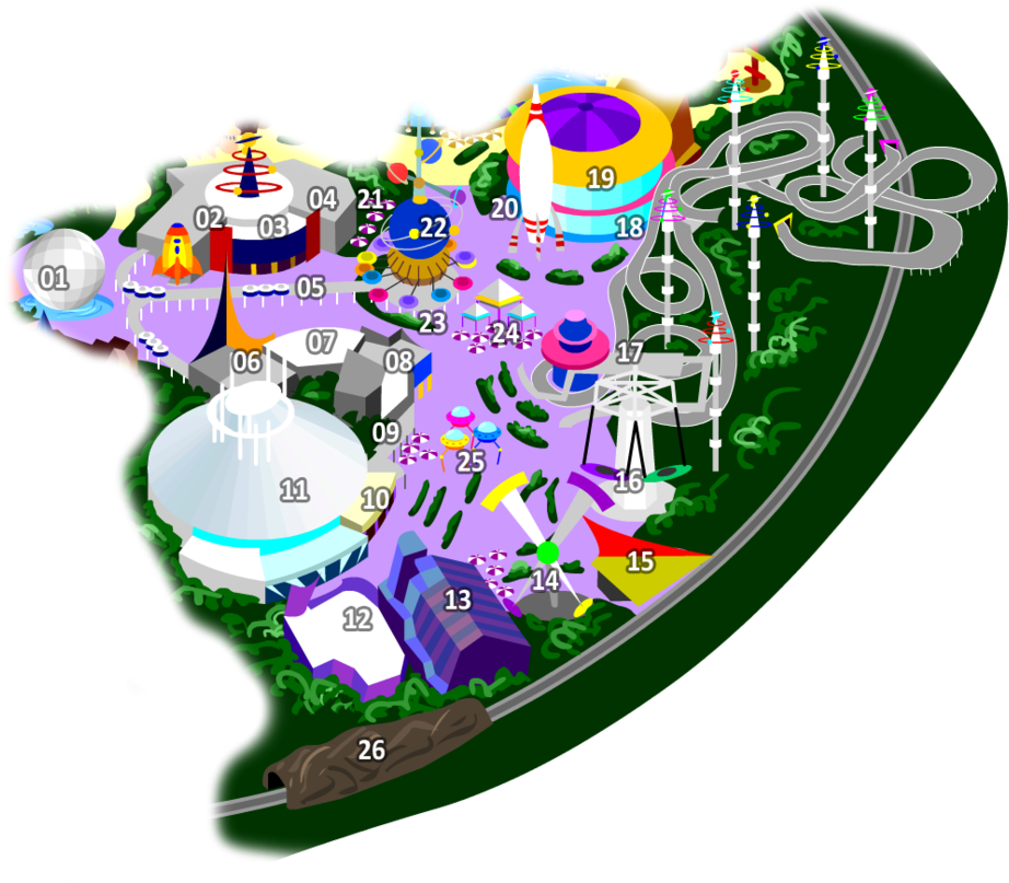 Tomorrowland At Disneyland Clipart (966x827), Png Download