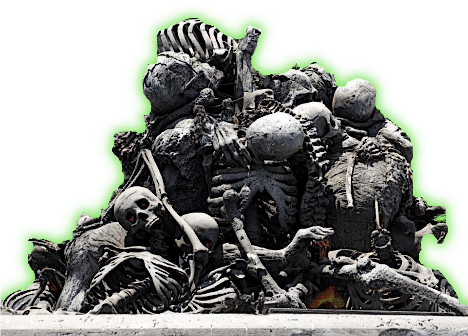 Cacklers Dry Bone Mound, Or Scary Pile Of Bones - Halloween Enter At Your Own Risk Clipart (960x720), Png Download