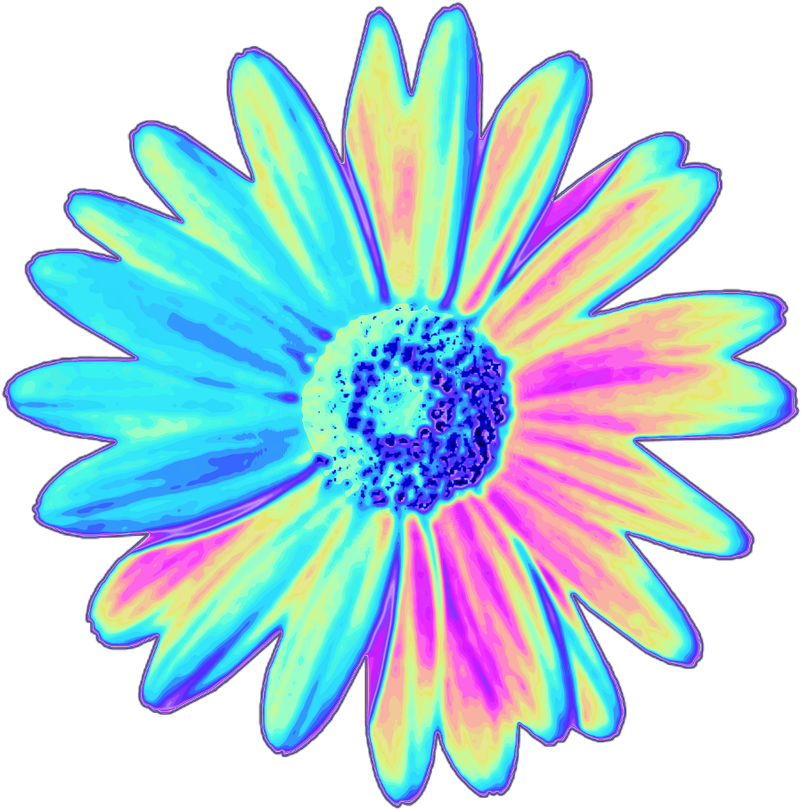 Daisy Holographic Flower Flower Holo Holographic Tumblr - Flower Tumblr Transparent Stickers Clipart (899x909), Png Download