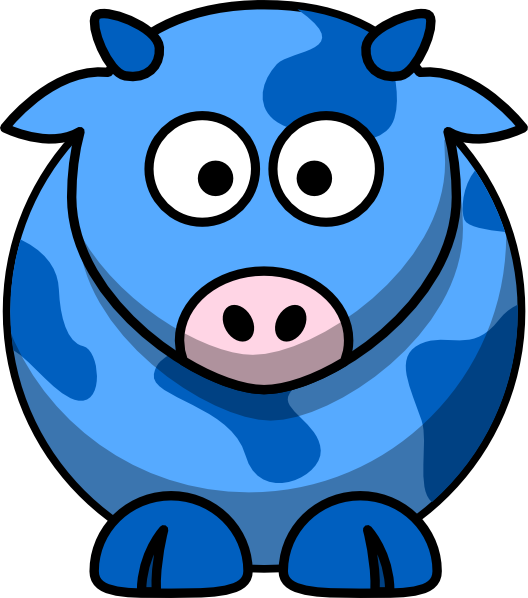 Blue Cow 2 Svg Clip Arts 528 X 598 Px - Cartoon Cow Outline - Png Download (528x598), Png Download
