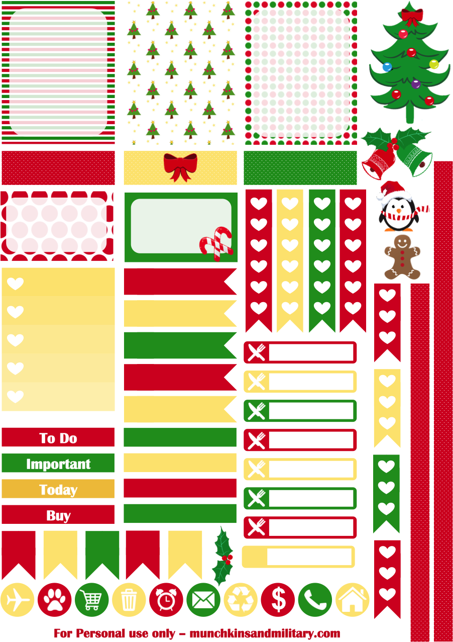 Pdf - Printable Christmas Planner Stickers Clipart (902x1277), Png Download