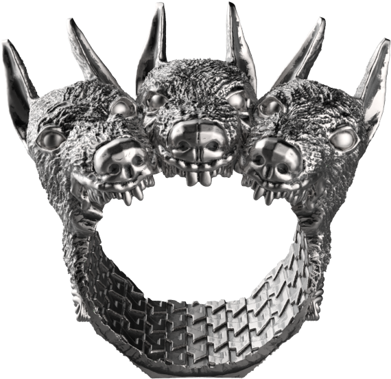 Doberman Cerberus Silver - Doberman Cerberus Clipart (981x981), Png Download