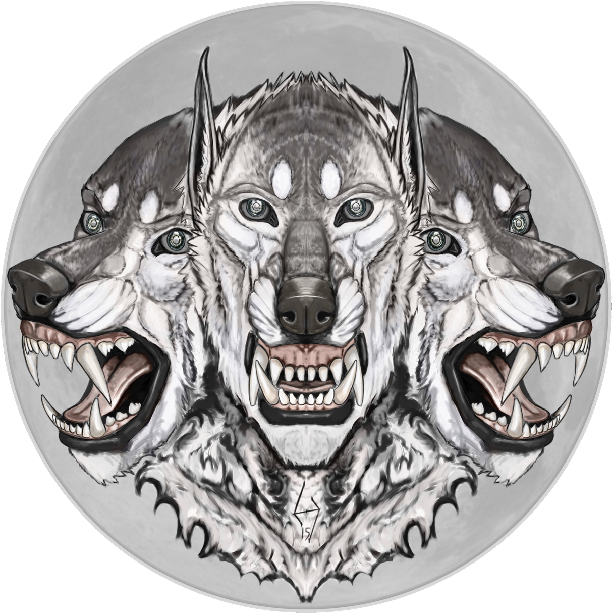 2015 - 12 Cerberus - Fang Clipart (1280x1280), Png Download